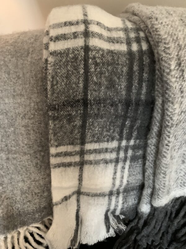 Plaid wol look ruit met franjes - Afbeelding 3