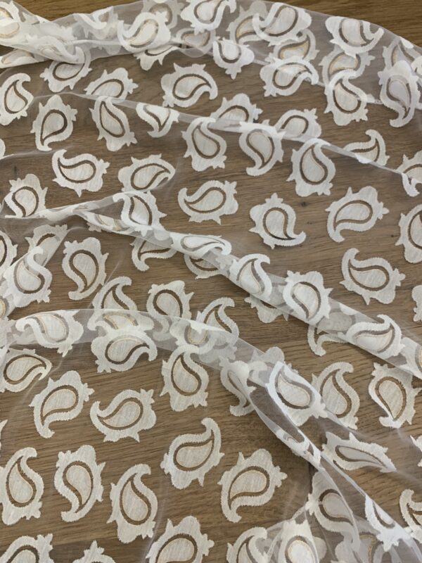 Sjaal voile wit met gouden accenten - Afbeelding 2