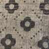 Sjaal beige/zwart met bloemen patroon en franjes - Afbeelding 3
