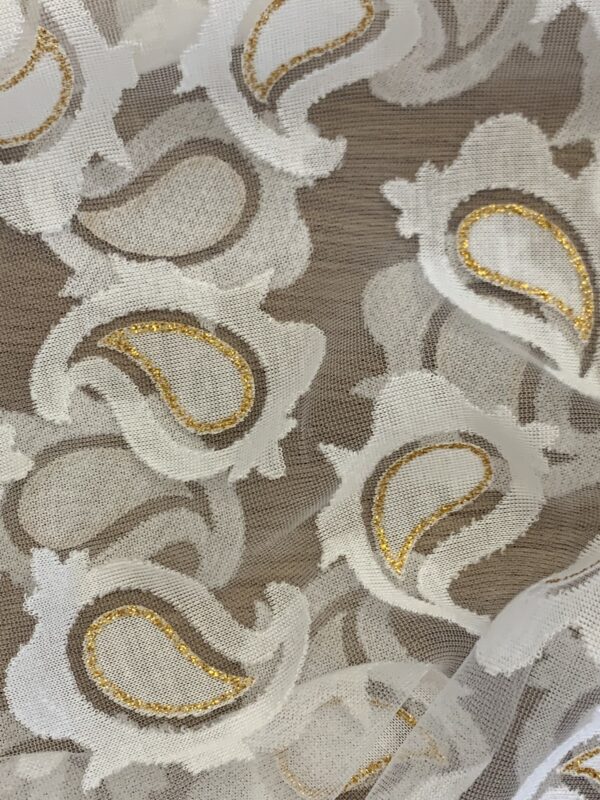 Sjaal voile wit met gouden accenten - Afbeelding 4