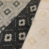 Sjaal beige/zwart met bloemen patroon en franjes - Afbeelding 5