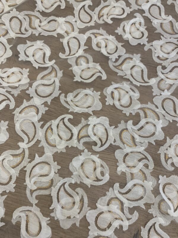 Sjaal voile wit met gouden accenten - Afbeelding 3
