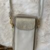 Telefoontasje Crossbody Taupe/Crème met gouden accenten - Afbeelding 2