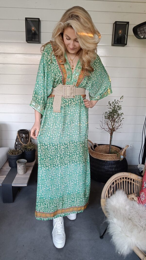 Jurk Boho Bigg Bull Groen - Afbeelding 2