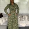 Jurk Groen/Beige