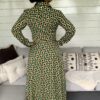Jurk Groen/Beige - Afbeelding 4
