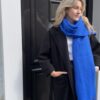 Sjaal Kobalt Blauw met Franjes