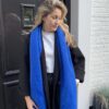 Sjaal Kobalt Blauw met Franjes - Afbeelding 2