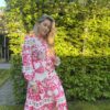 Jurk Lang  Pink/ Wit