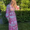 Jurk Lang  Pink/ Wit - Afbeelding 7