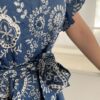 Lange Jurk Jeans Blauw Broderie - Afbeelding 4