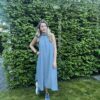 Lange Jurk Jeans Blauw met Steentjes