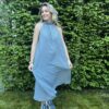 Lange Jurk Jeans Blauw met Steentjes - Afbeelding 2