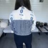 Blouse Beige met Navy Print - Afbeelding 4