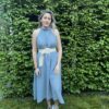 Lange Jurk Jeans Blauw met Steentjes - Afbeelding 4
