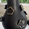 Vaas Zwart met Gouden Bloemen S - Afbeelding 2