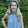 Lange Jurk Jeans Blauw met Steentjes - Afbeelding 3
