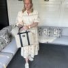 Tas Zwart/ Beige Canvas - Afbeelding 8