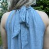Lange Jurk Jeans Blauw met Steentjes - Afbeelding 6