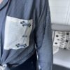 Blouse Beige met Navy Print - Afbeelding 3