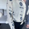 Blouse Beige met Navy Print - Afbeelding 2