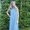 Lange Jurk Jeans Blauw met Steentjes - Afbeelding 7