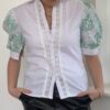 Blouse Wit Korte Mouw