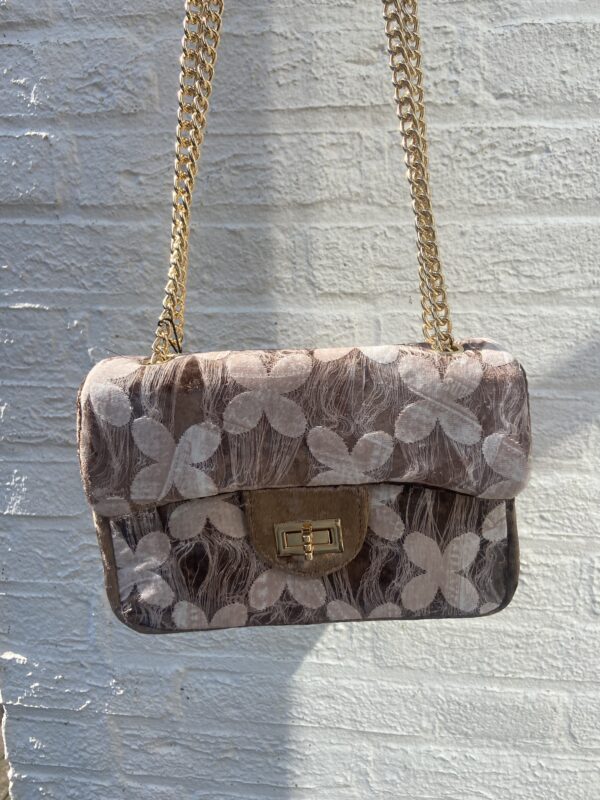 Tas Taupe Bloemen print - Afbeelding 2