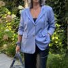 Blazer Licht Blauw/ Witte Krijtstreep