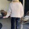 Vest Taupe, Grof Gebreid - Afbeelding 3