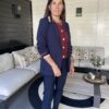 Blazer Donker Blauw Drie kwart Mouw - Afbeelding 7