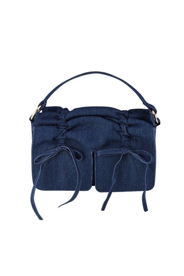 Denim tas met strikjes