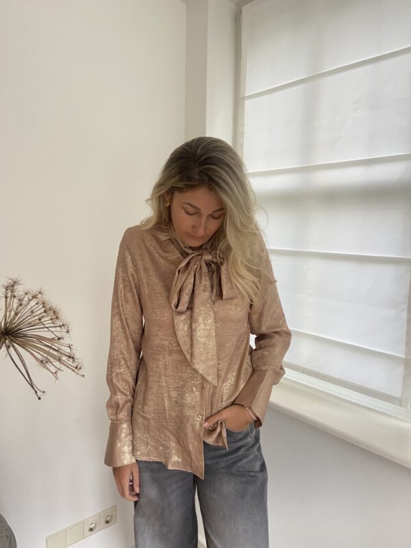 Blouse Goud met Strik - Afbeelding 4