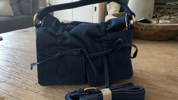 Denim tas met strikjes - Afbeelding 2