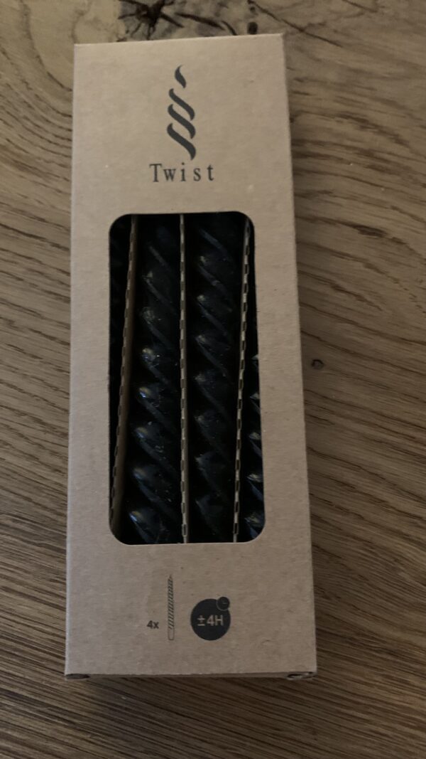 Kaarsen Zwart Twisted Small