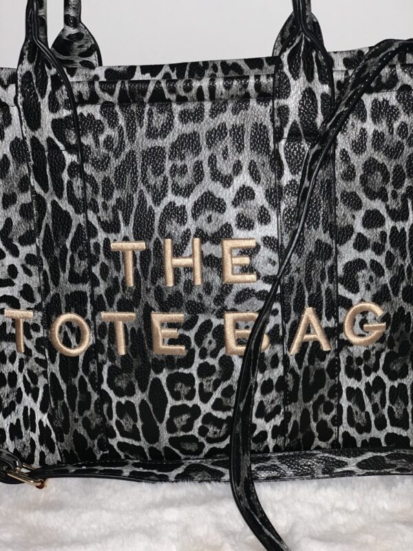 Tote Bag Panter Print Grijs L - Afbeelding 2