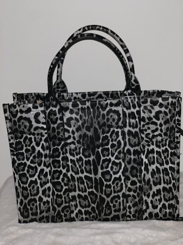 Tote Bag Panter Print Grijs L - Afbeelding 9