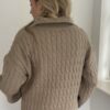 Trui Taupe Kabel Motiefje - Afbeelding 2