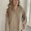 Trui Taupe Kabel Motiefje - Afbeelding 6