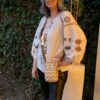 Tas Rafia Zig, Zag Patroon Taupe - Afbeelding 3