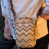 Tas Rafia Zig, Zag Patroon Taupe