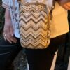 Tas Rafia Zig, Zag Patroon Taupe - Afbeelding 2