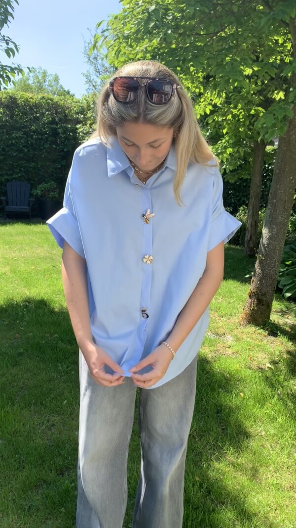 Blouse Licht Blauw Button Knopen - Afbeelding 4