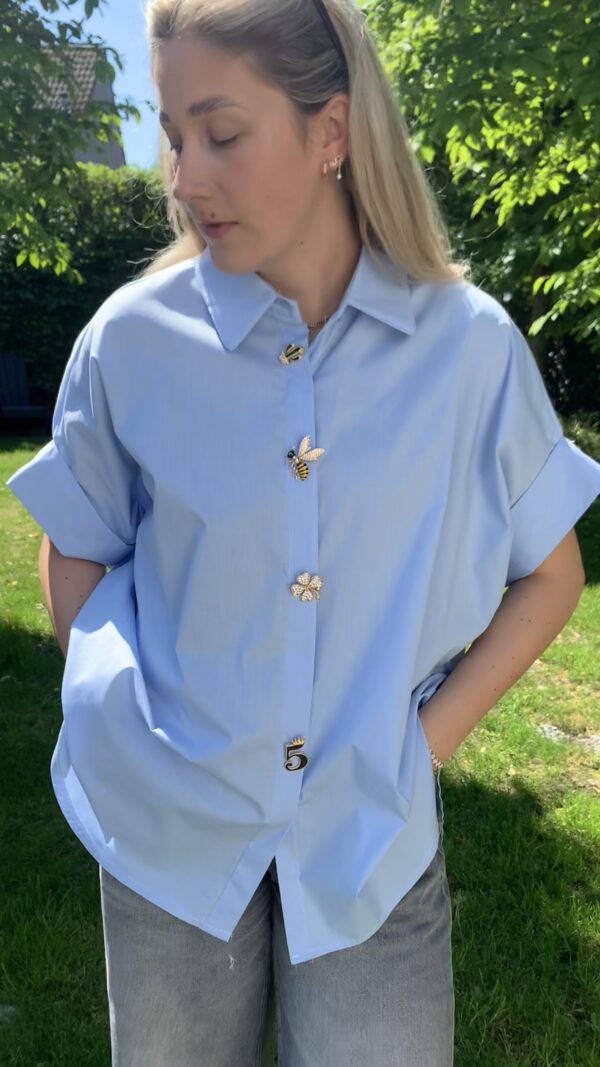 Blouse Licht Blauw Button Knopen - Afbeelding 5