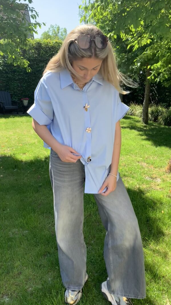 Blouse Licht Blauw Button Knopen - Afbeelding 7