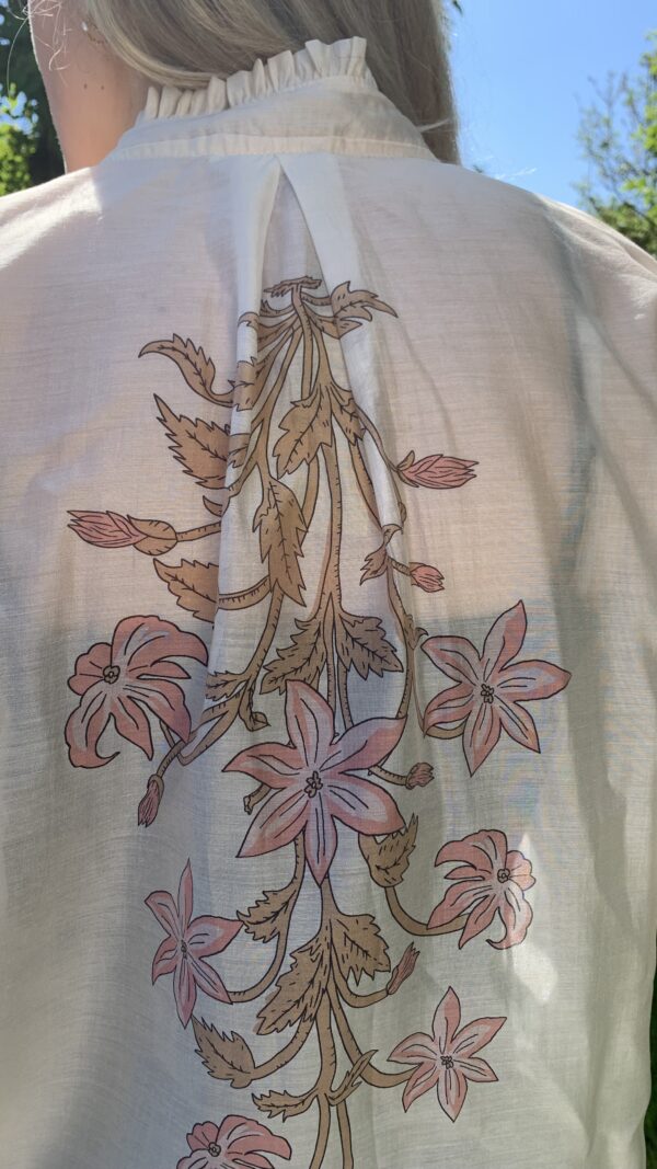 Blouse Ecru met Roze Bloemen - Afbeelding 9
