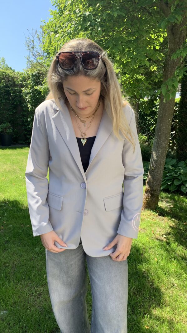 Blazer Licht Grijs met Smiley opdruk - Afbeelding 4