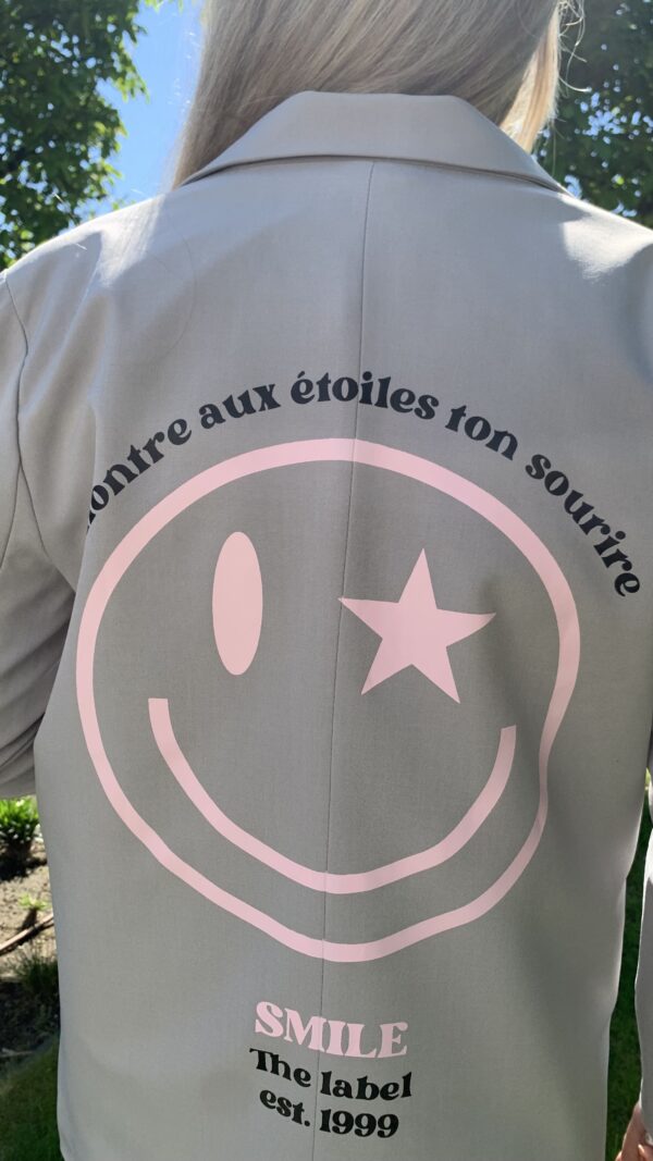 Blazer Licht Grijs met Smiley opdruk - Afbeelding 2
