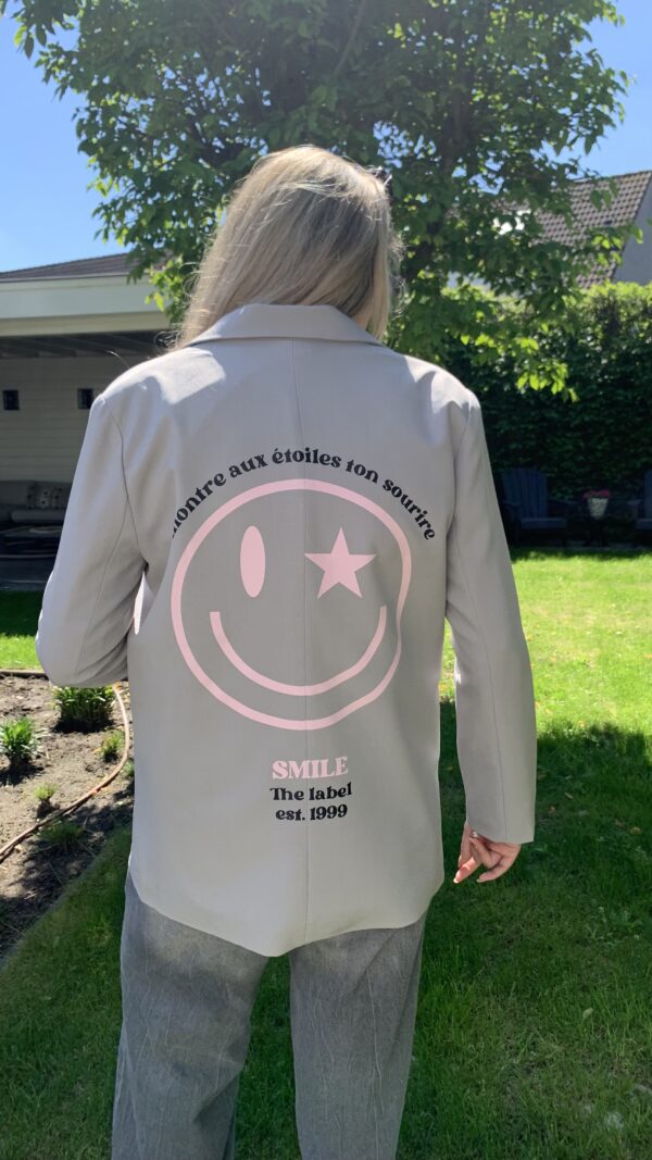 Blazer Licht Grijs met Smiley opdruk - Afbeelding 3