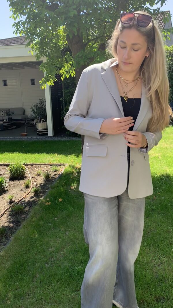 Blazer Licht Grijs met Smiley opdruk - Afbeelding 7